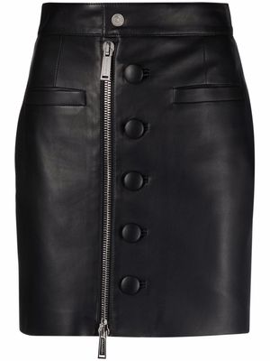 Dsquared2 zip-fastening leather skirt - Black