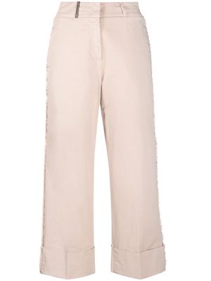 Peserico high-waist cropped trousers - Neutrals
