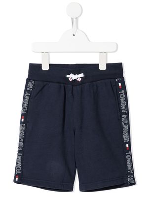 Tommy Hilfiger Junior logo stripe track shorts - Blue
