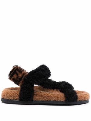 Fendi Fendi Feel shearling sandals - Black