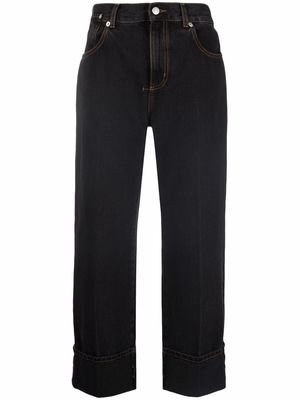 Alexander McQueen high-waisted cropped jeans - Black