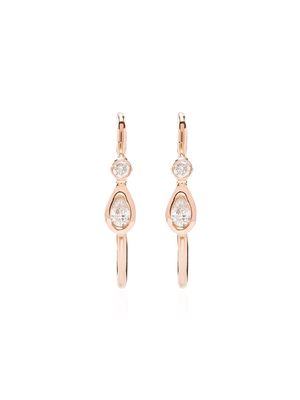 Jacquie Aiche 14kt gold diamond hoop earrings - ROSE GOLD
