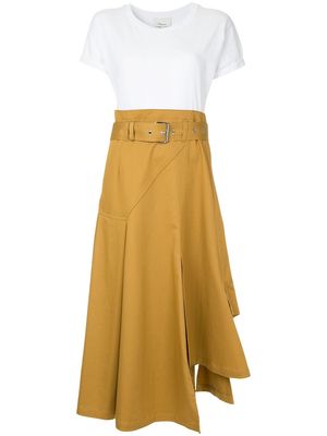 3.1 Phillip Lim T-shirt panelled dress - Brown