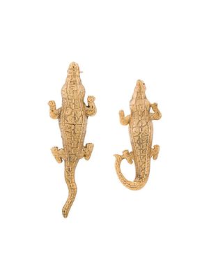 Natia X Lako Natia x Lako small Crocodile earrings - Metallic