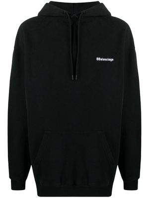 Balenciaga embroidered logo hoodie - Black