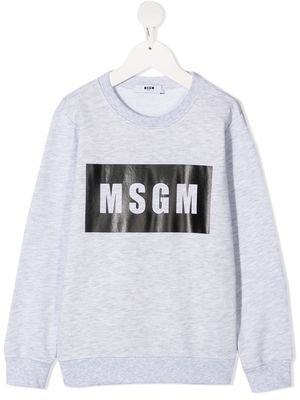 MSGM Kids logo-print cotton sweatshirt - Grey
