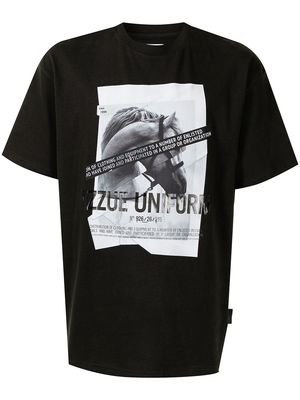 izzue graphic-print cotton T-shirt - Grey