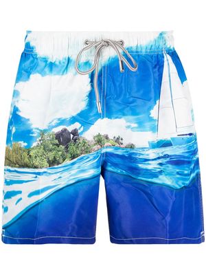 MC2 Saint Barth Tropical-print swim shorts - Blue