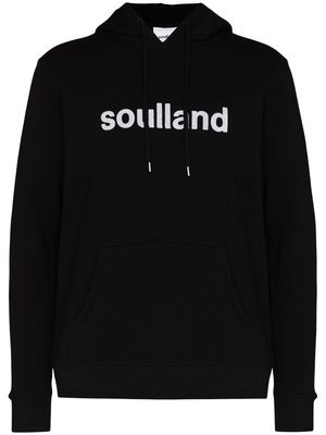 Soulland Goodie logo-print cotton hoodie - Black