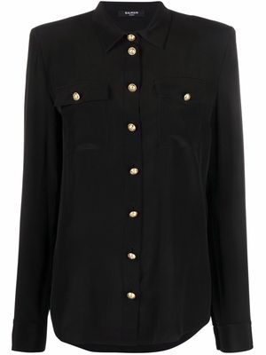 Balmain button-up silk shirt - Black