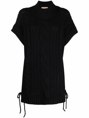 Stella Nova cable knit knitted tunic - Black
