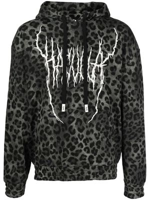 Haculla leopard-print logo hoodie - Black