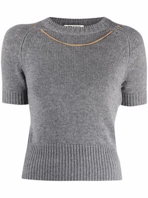 Ports 1961 chain-necklace shortsleeved jumper - Grey