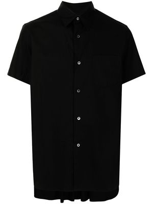 Fumito Ganryu pleated-back chest-pocket shirt - Black