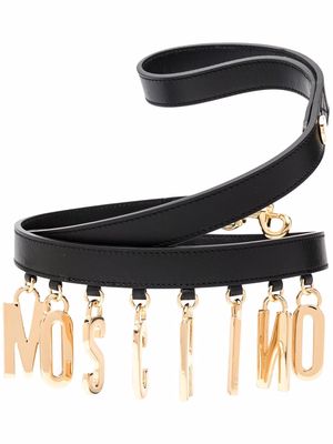 Moschino logo-lettering charm leash - Black