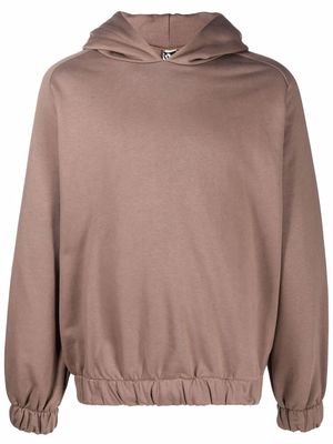 GR10K tonal cotton hoodie - Brown