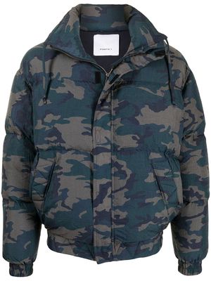 Ports V Heart Earth camouflage padded jacket - Blue