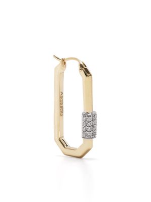 AS29 18kt yellow and white gold medium Lock angle diamond carabiner earring