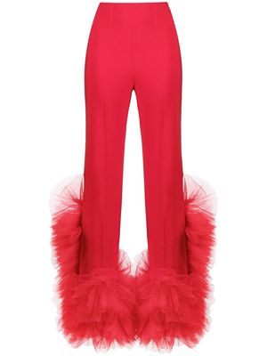 Loulou mesh-detail trousers - Red