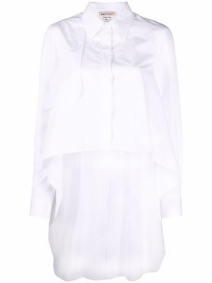 Alexander McQueen asymmetric trench-detail shirt - White