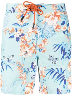 ETRO floral print swim shorts - Blue