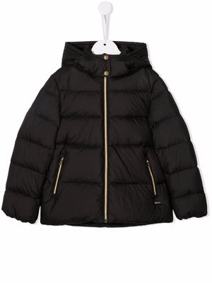 Woolrich Kids padded zip-up down jacket - Black