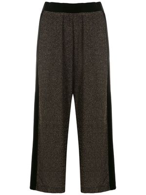 Olympiah cropped metallic panelled trousers - Black