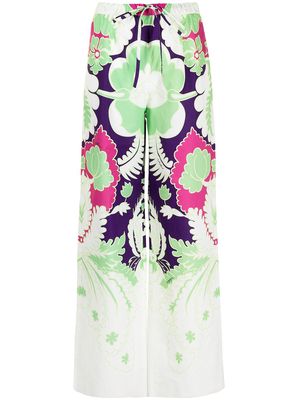 Valentino printed wide-leg trousers - Green