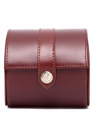 Aspinal Of London stitched logo watch case - Brown