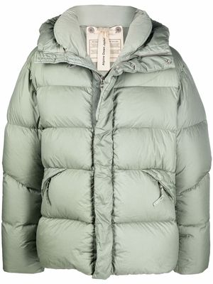 Ten C mid-layered hooded down jacket - Green