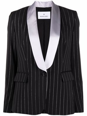 Manuel Ritz pinstripe shawl-lapel blazer - Black