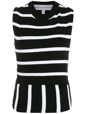 Gloria Coelho striped sleeveless blouse - Black