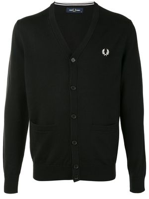 FRED PERRY logo-embroidered cardigan - Blue