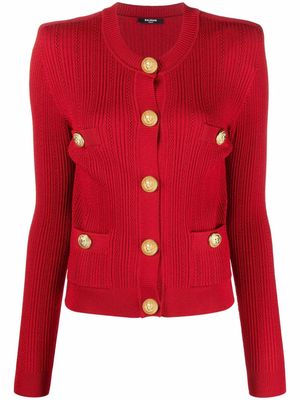 Balmain button detail knit cardigan - Red
