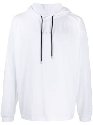 1017 ALYX 9SM relaxed fit logo print hoodie - White