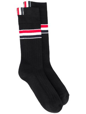 Thom Browne RWB stripe mid-calf socks - Black