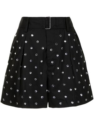 Nº21 belted pleated shorts - Black