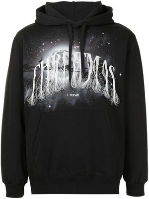 Doublet graphic-print fringed hoodie - Black