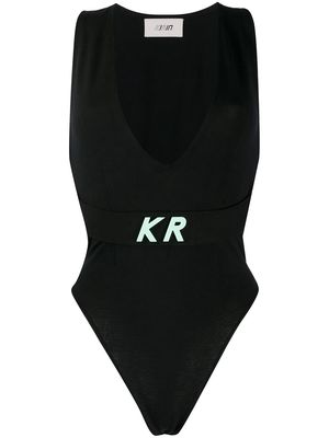 Kirin logo plaque bodysuit - Black