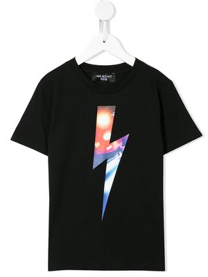 Neil Barrett Kids lightning bolt-print T-shirt - Black
