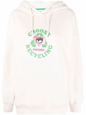 Chiara Ferragni eye-motif hoodie - Neutrals
