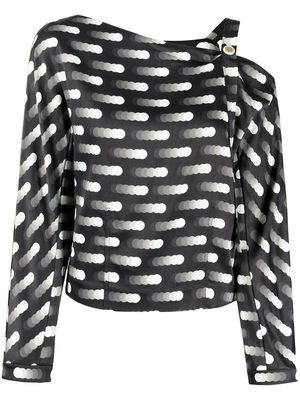 PortsPURE asymmetric cold-shoulder blouse - Black