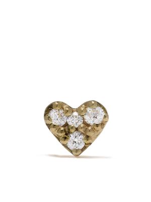 Feidt Paris 18kt yellow gold Bo Mini Coeur diamond stud