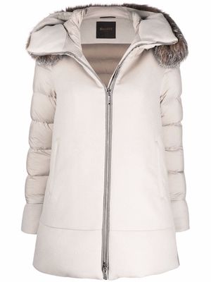 Moorer zip-fastening padded coat - Neutrals