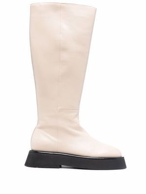 Wandler chunky knee-length leather boots - Neutrals