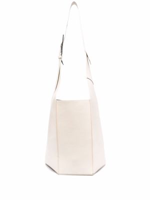 The Attico 12PM geometric leather tote bag - Neutrals