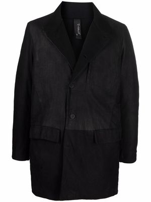 Transit lambskin panel single-breasted coat - Black
