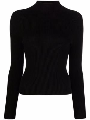 Wandering cut out ribbed jumper - Black