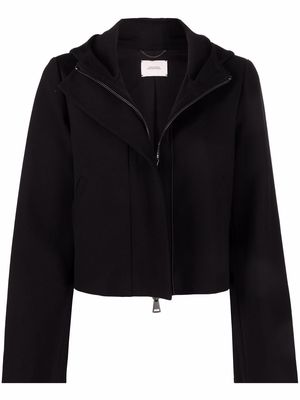 Dorothee Schumacher cropped zip-up hooded jacket - Black