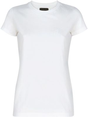 Giuseppe Zanotti logo embroidered cotton T-shirt - White
